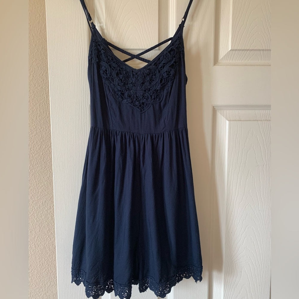 Hollister navy lace romper